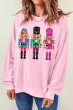 Nutcracker Graphic Round Neck Long Sleeve Sweatshirt - felvior