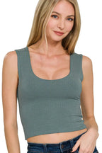 Zenana Double Layered Cropped Tank Top