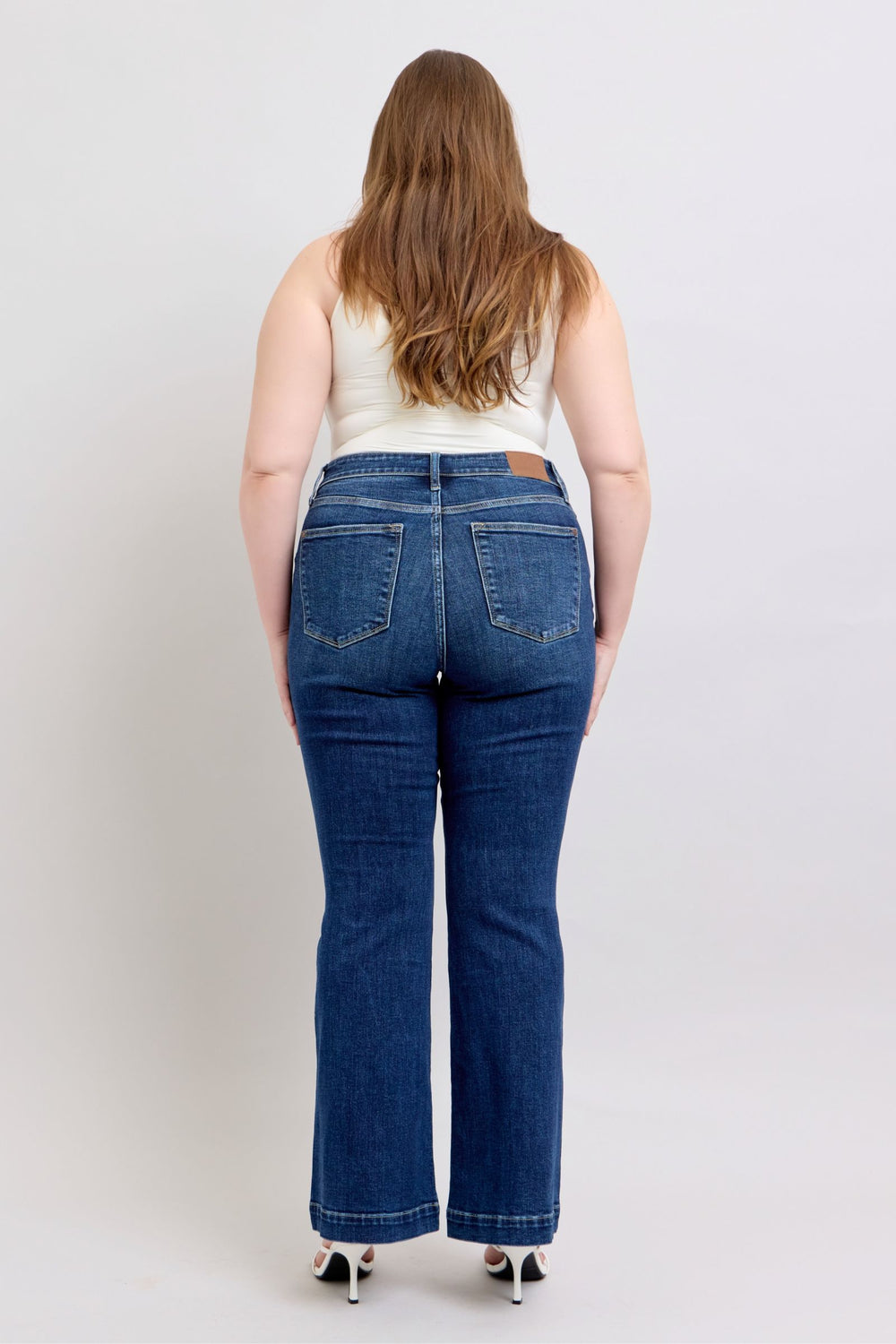 Judy Blue Full Size High Rise Flare Jeans with Pockets Plus Size
