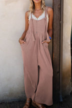 Corded Adjustable Straps Wide Leg Loose Overalls