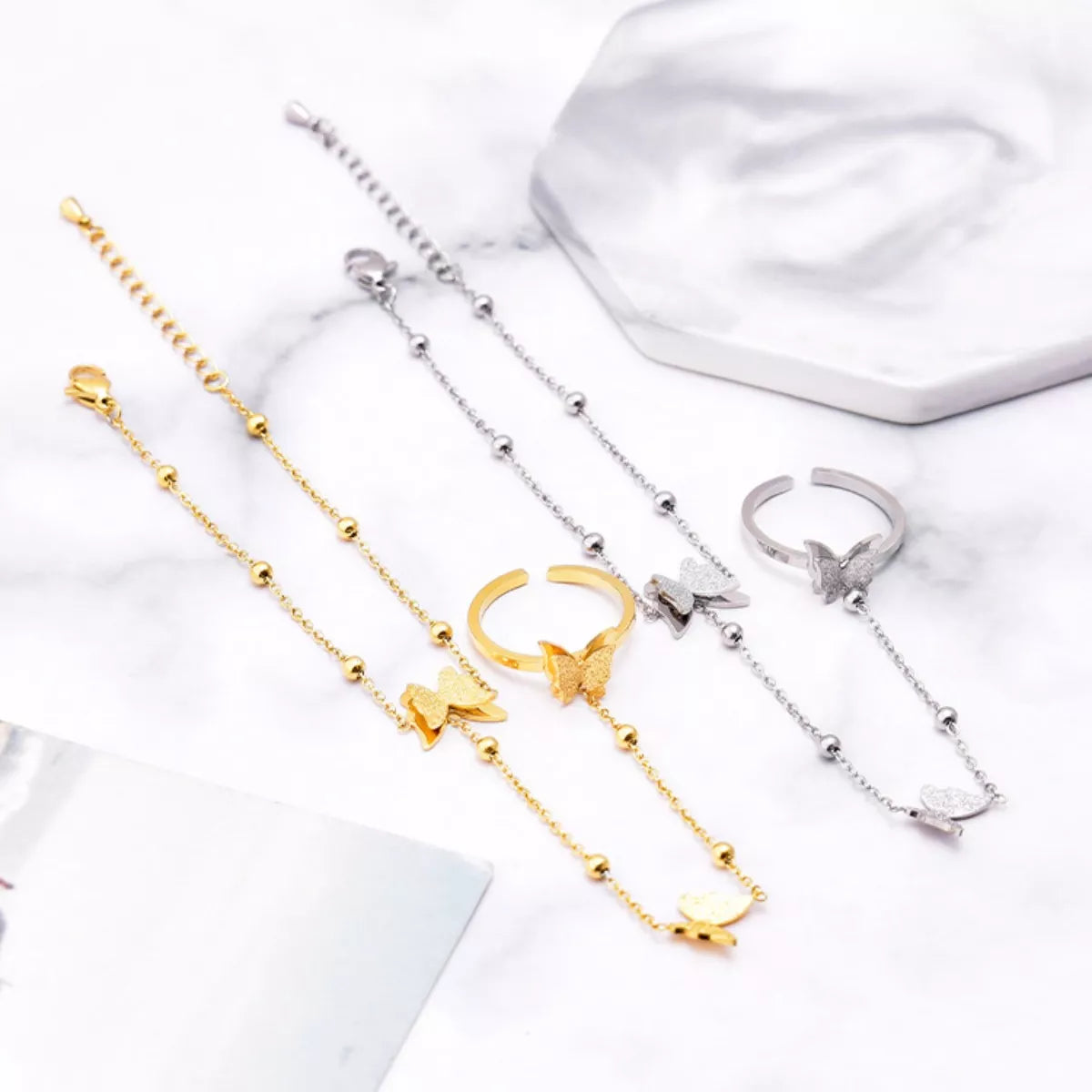 Butterfly Charm Finger Bracelet Secondary image