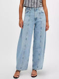 Wide Leg Jeans with Pockets - felvior