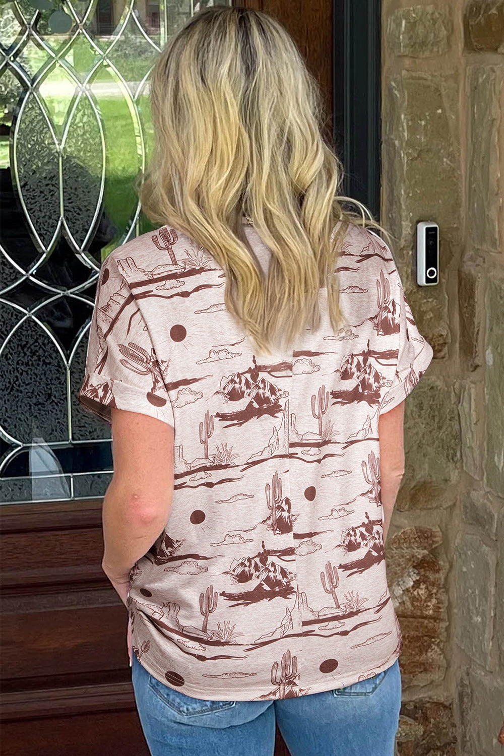 Printed Round Neck Short Sleeve T-Shirt Secondary image