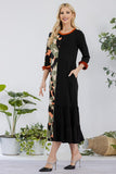 Celeste Full Size Color Block Midi Dress Plus Size - felvior