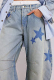 Contrast Star Wide Leg Jeans - felvior