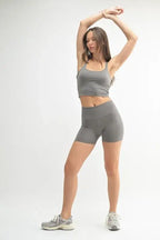 MONO B Venice Cloud Light Crisscross Sports Bra