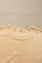 Side Slit Round Neck Long Sleeve Sweatshirt