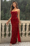 Sequin Backless Split Maxi Dress - felvior