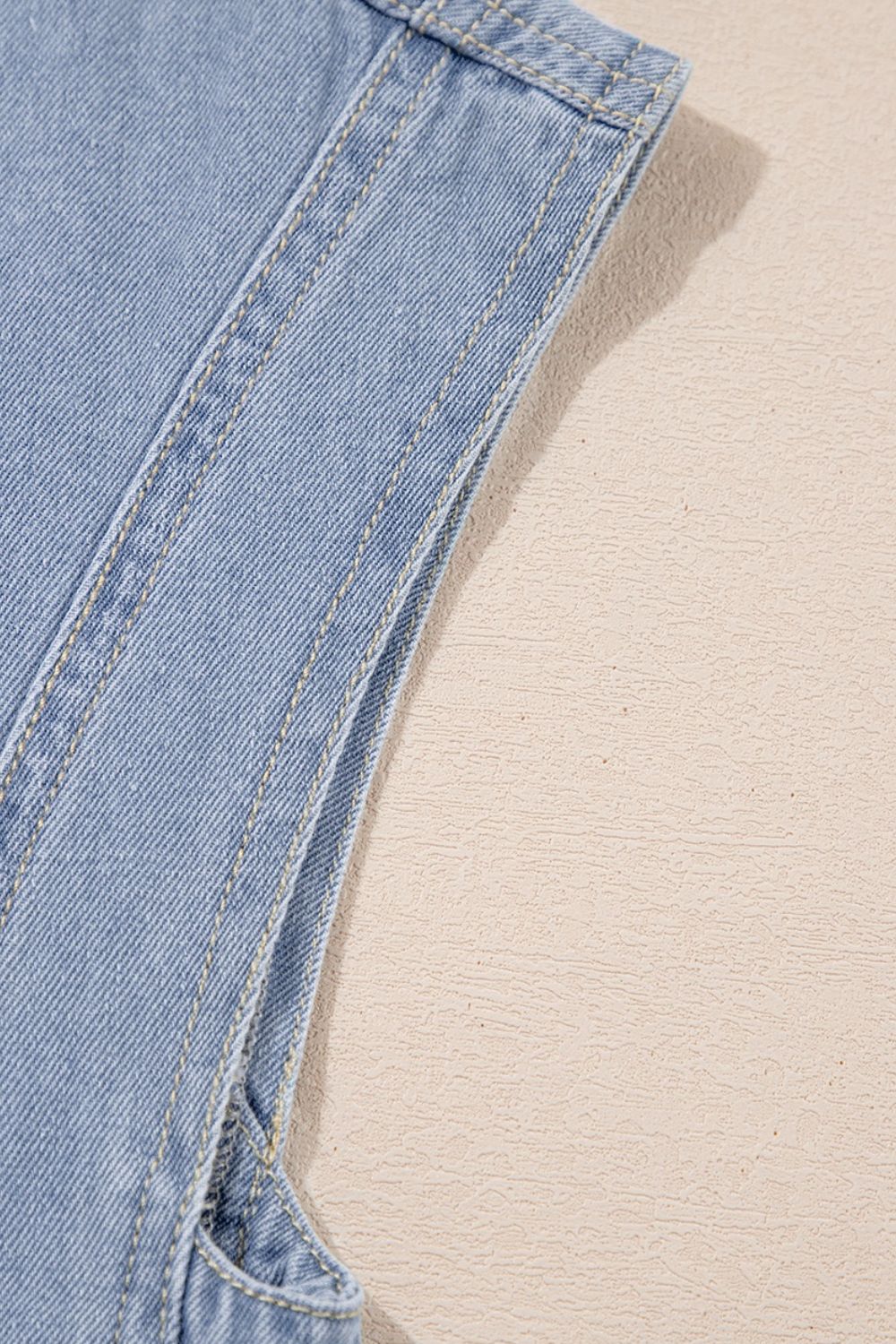 Lapel Neck Cap Sleeve Denim Babydoll Dress