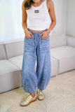Drawstring Jeans with Pockets - felvior