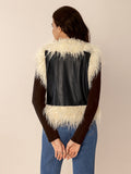 Tied Fringe Contrast Vest - felvior