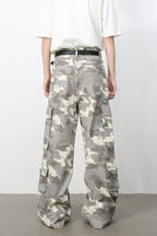 Men's Camouflage Wide Leg Cargo Jeans