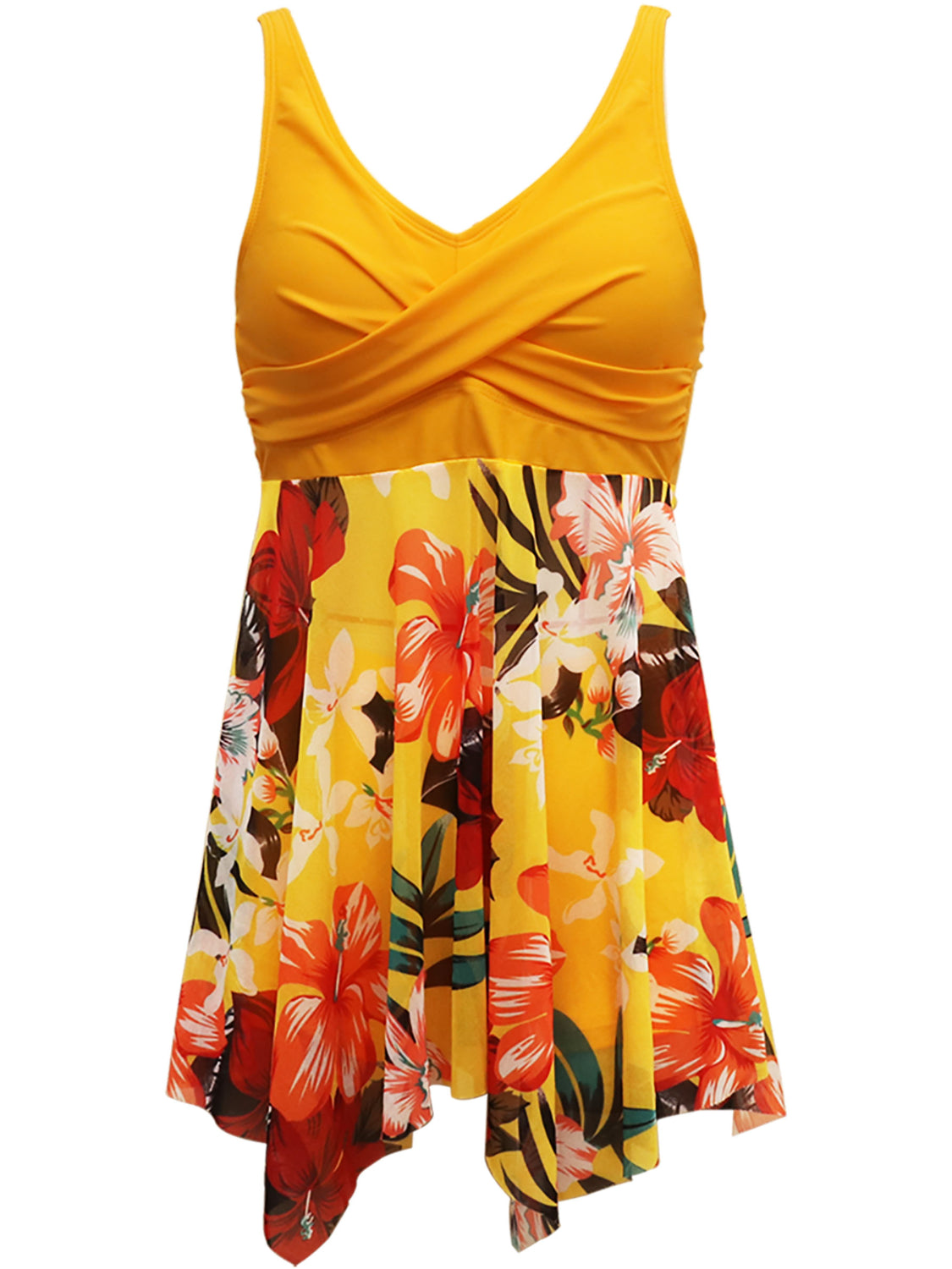 Printed Wide Strap Two-Piece Swim Set - felvior