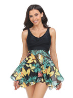 Printed Wide Strap Two-Piece Swim Set