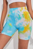 Tie-Dye Wide Waistband Sports Shorts - felvior