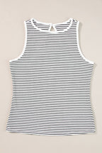 Striped Ribbed Round Neck Tank