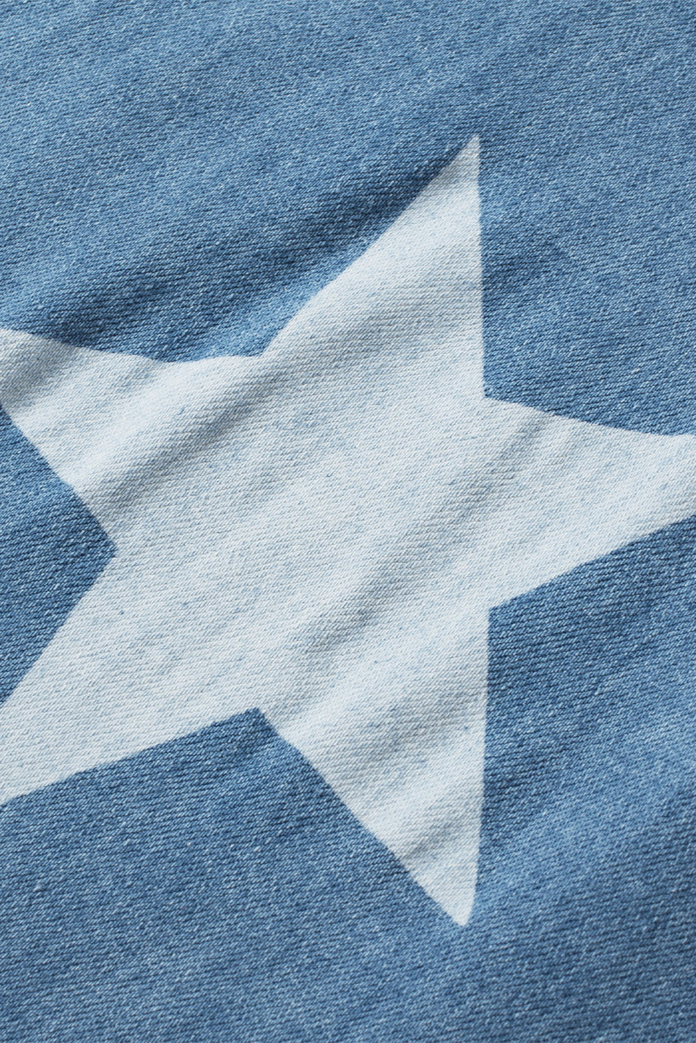 Star Print Buttoned Strap Wide Leg Denim Overalls