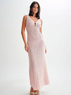 Openwork Sleeveless Maxi Dress