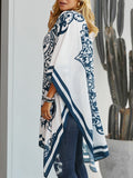 Printed Open Front Cover-Up - felvior