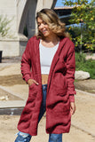 Double Take Full Size Hooded Teddy Bear Jacket with Thumbholes - felvior