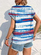 Printed Round Neck Short Sleeve T-Shirt