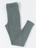 Ribbed Elastic Waist Leggings - felvior