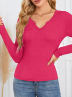 Notched Long Sleeve T-Shirt