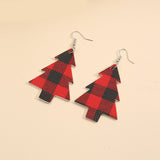 Christmas Tree PU Leather Dangle Earrings - felvior