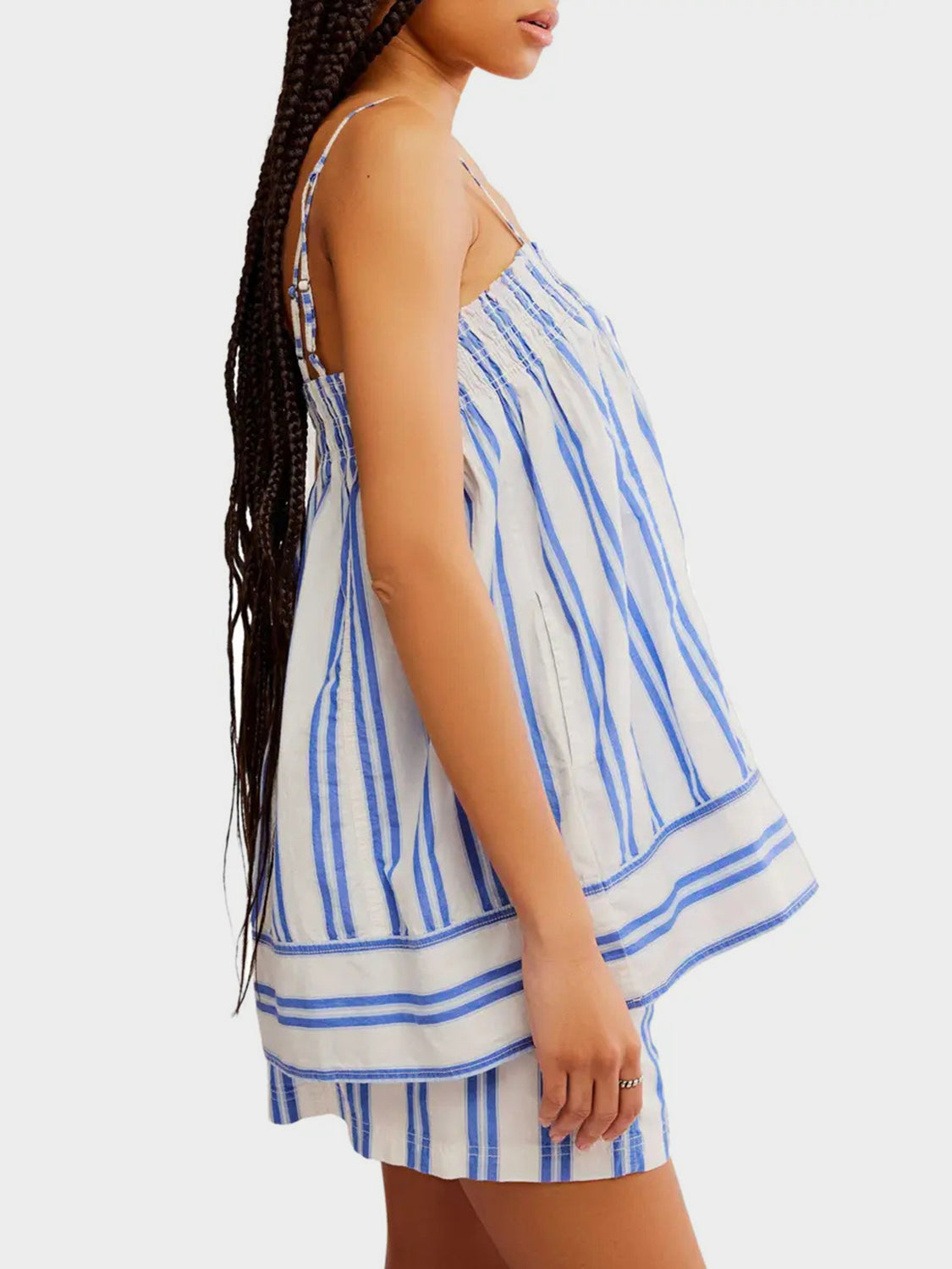 Smocked Square Neck Cami and Shorts Set - felvior