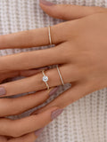 925 Sterling Silver Inlaid Zircon Ring - felvior