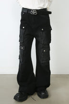 Men's Wide Leg Jeans with Cargo Pockets