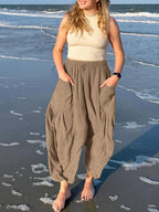 Full Size Drawstring Pants with Pockets Plus Size