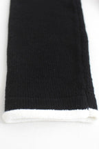 Contrast Trim Off-Shoulder Long Sleeve Maxi Sweater Dress