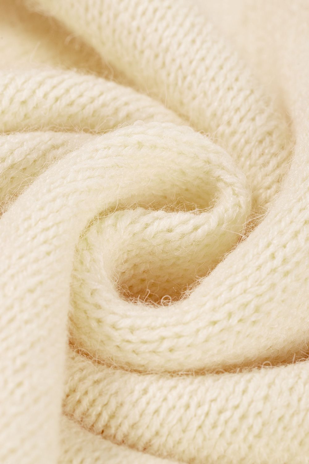 Openwork Wavy Striped Round Neck Sweater - felvior