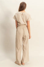 HYFVE Round Neck Short Sleeve Top and Pants Set