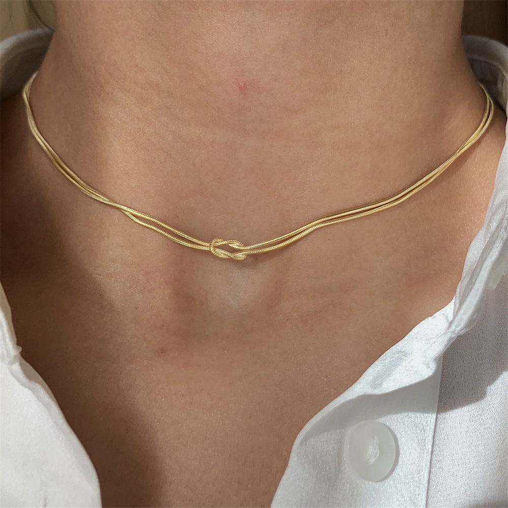 Titanium Steel Knotted Necklace - felvior