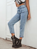 High Waist Straight Leg Jeans - felvior