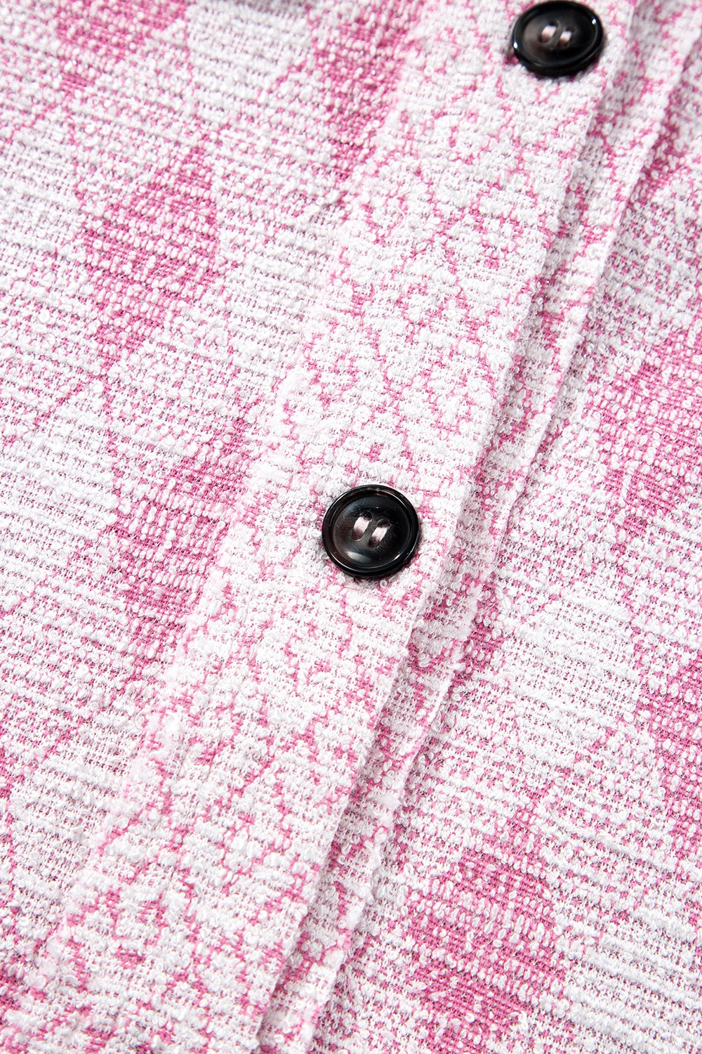 Geometric Print Textured Flap Pocket Shacket - felvior