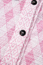 Geometric Print Textured Flap Pocket Shacket