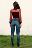 Smocked Mock Neck Long Sleeve Bodysuit - felvior