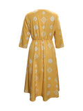 Geometric Notched Neck Dress - felvior