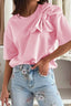 Bow Round Neck Short Sleeve T-Shirt