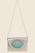 Fame Boho Beaded Eye Pattern Envelope Bag