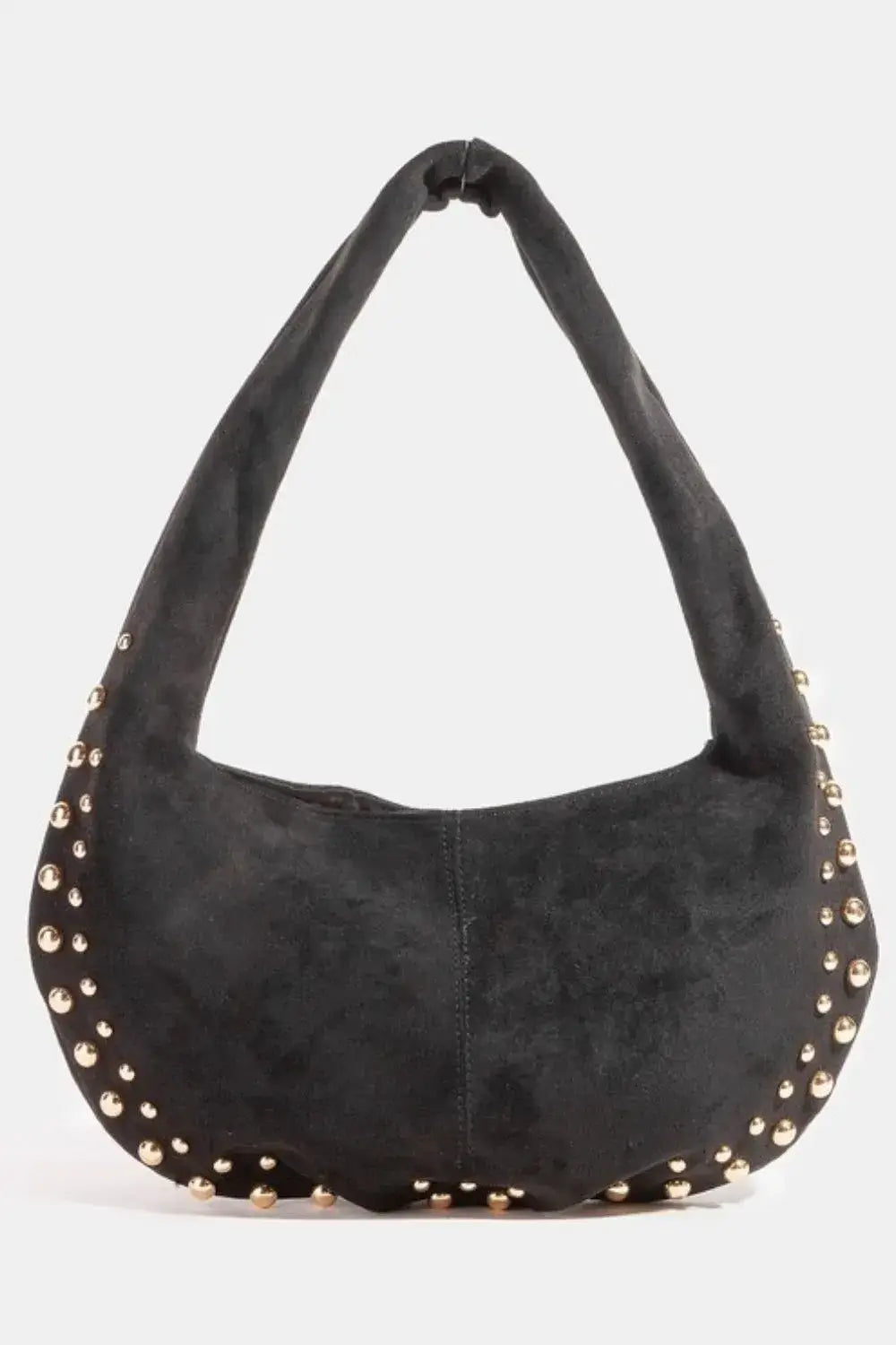 Fame Metallic Studded Faux Suede Hand Bag Image principale du produit