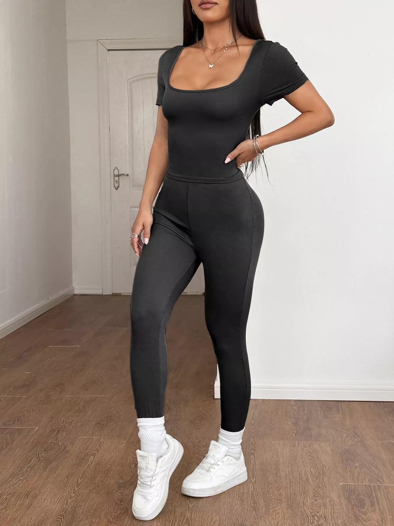 Short Sleeve Top and Leggings Set Secondary image