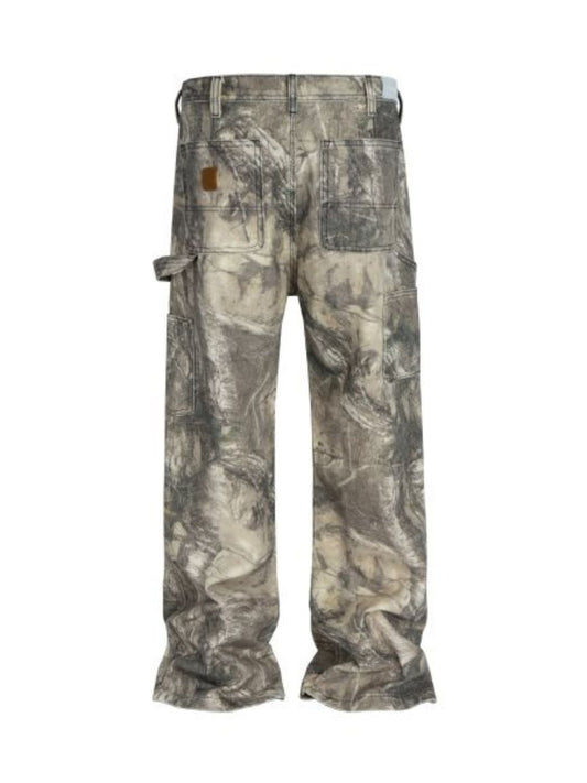 Men's Twig Camouflage Distressed Jeans - felvior