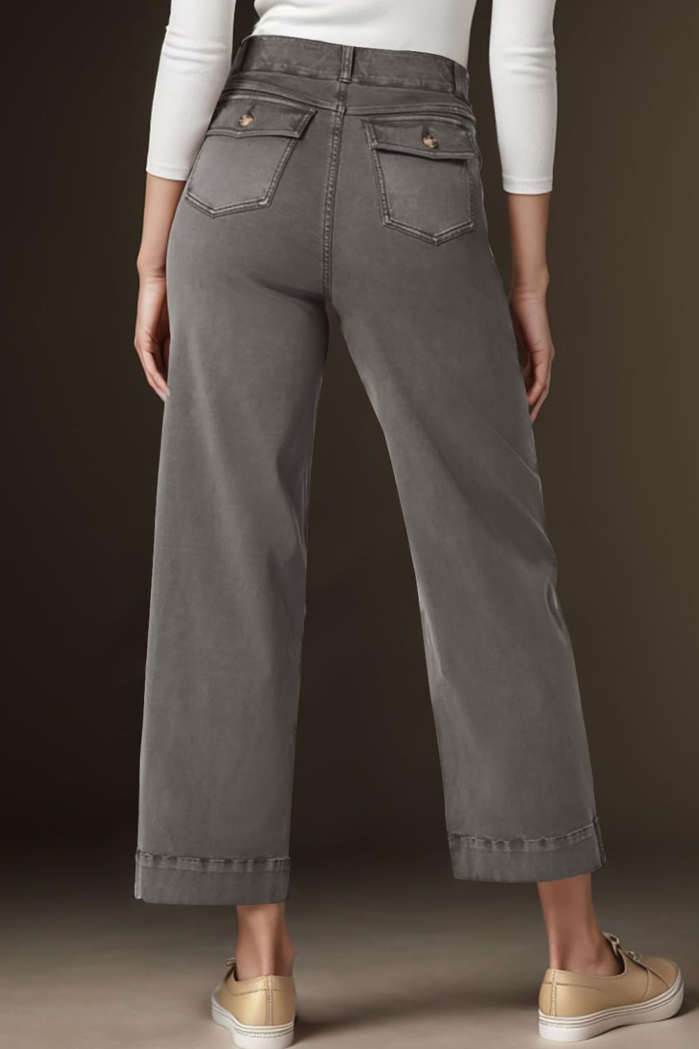 High Waist Jeans with Pockets - felvior