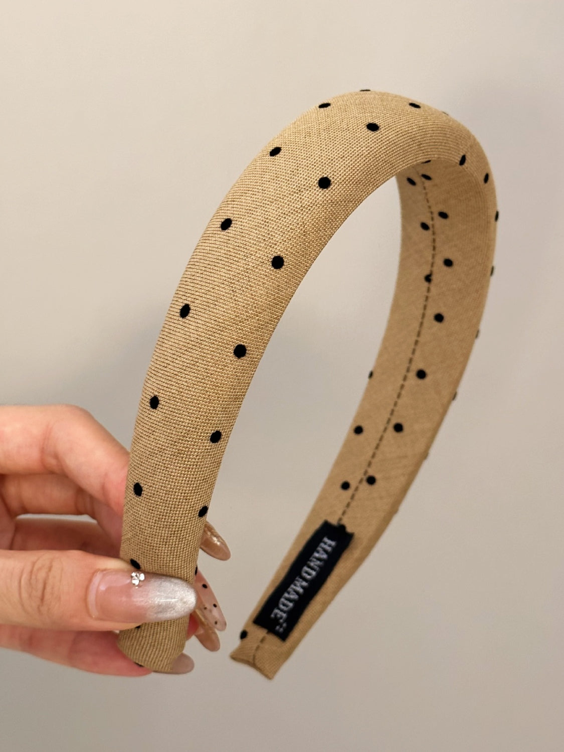 Polka Dot Polyester Wide Headband - felvior