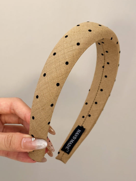 Polka Dot Polyester Wide Headband - felvior