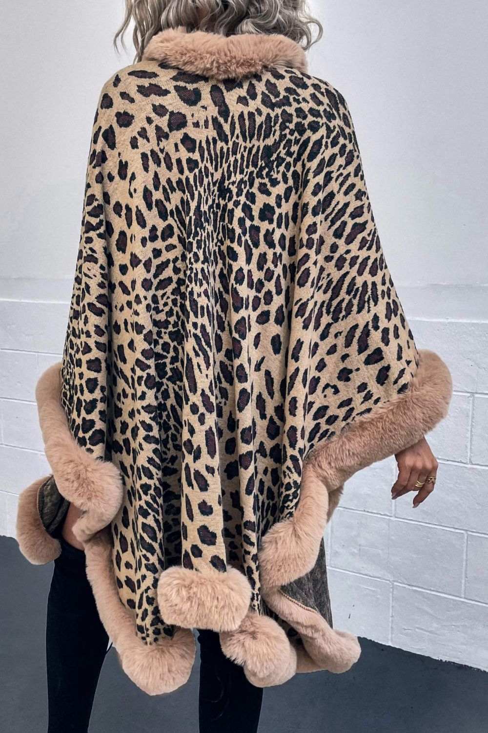 Leopard Open Front Poncho - felvior